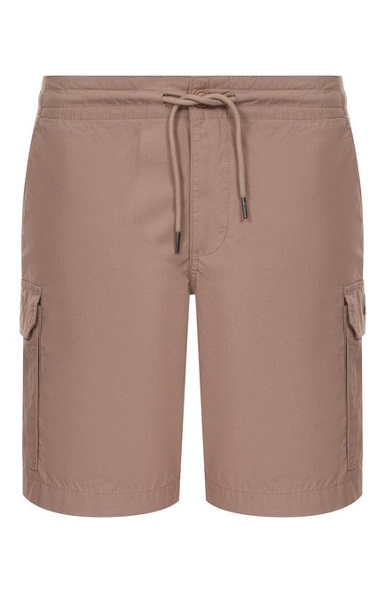 Мужские хлопковые шорты EMPORIO ARMANI коричневого цвета, арт. EM000592/AF12336 | Фото 1 (Длина Шорты М: До колена; Автоматизация ТО: Проставлено; Материал внешний: Хлопок; Автоматизация состава: Проставлено)
