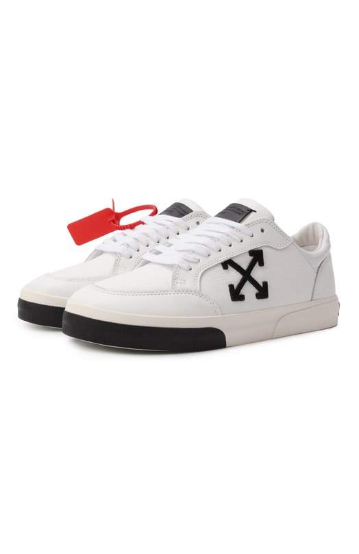 Кожаные кеды New Low Vulcanized Off-White 0MIA293C99LEA002 Белый 0MIA293C99LEA002