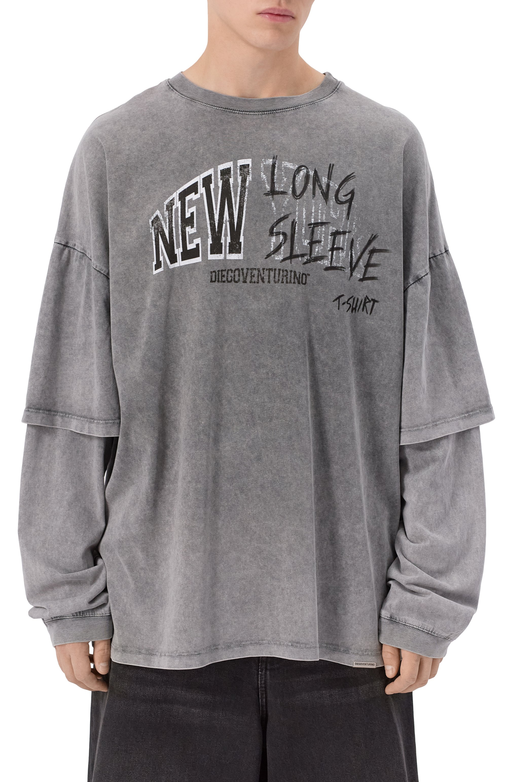 Хлопковый лонгслив DIEGO VENTURINO, арт. DVTS-MLCNEW-LS, фото 3