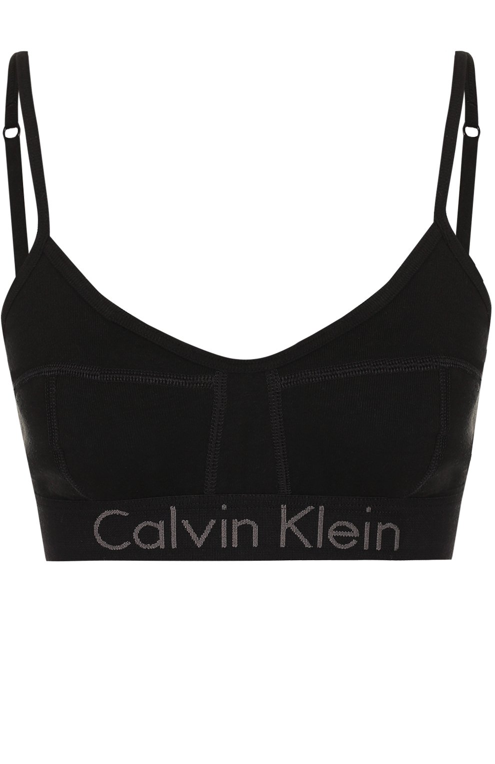 Хлопковый бюстгальтер с логотипом бренда CALVIN KLEIN черного цвета по цене 5135 руб., арт. QF4579E, фото 1 Хлопковый бюстгальтер с логотипом бренда CALVIN KLEIN, арт. QF4579E, фото 1