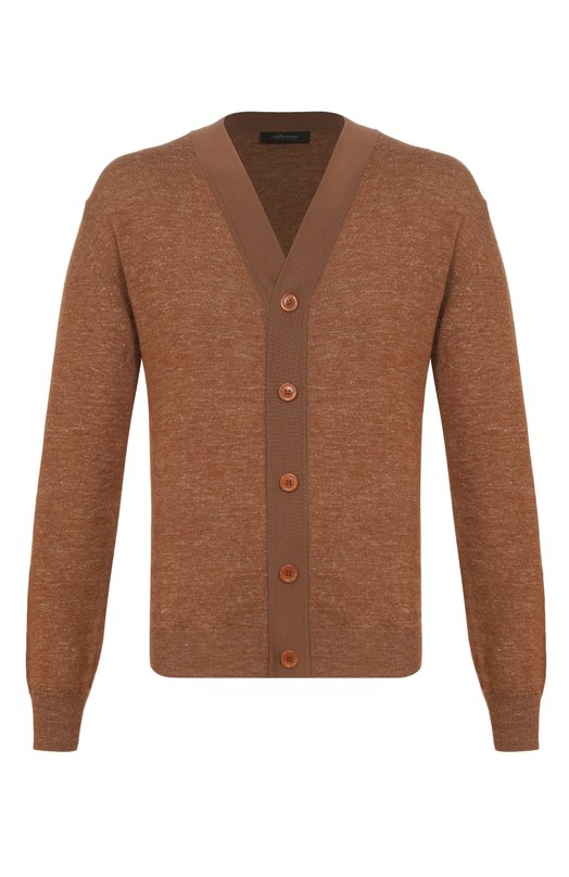 Кардиган из кашемира и шелка Brioni UMS30L/PDK20 Коричневый UMS30L/PDK20