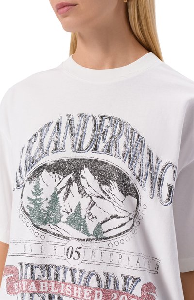 Хлопковая футболка ALEXANDER WANG, арт. UCC4251851, фото 5