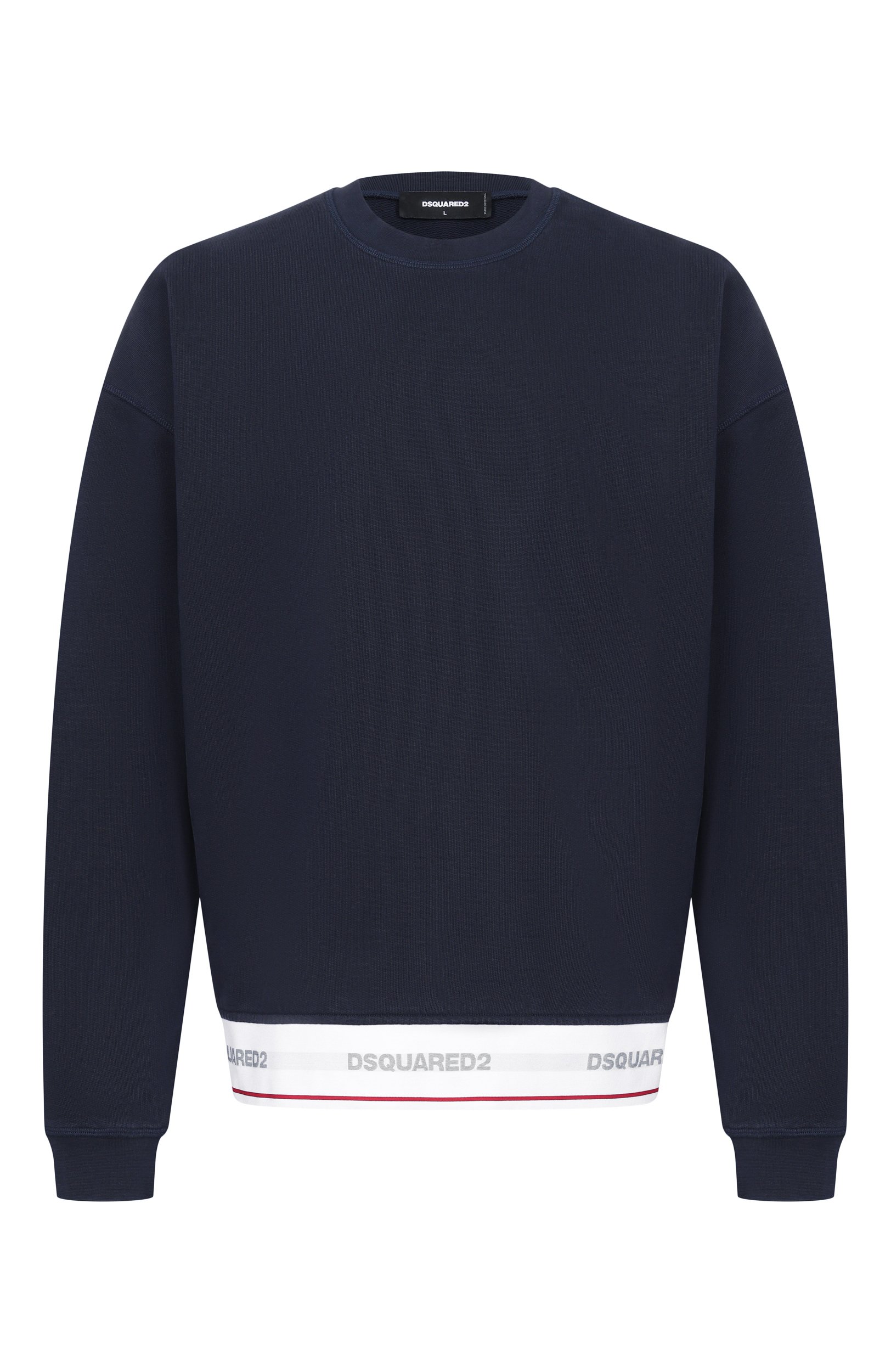 Хлопковый свитшот DSQUARED2 темно-синего цвета по цене 54450 руб., арт. S74GU0961/D25028, фото 1 Хлопковый свитшот DSQUARED2, арт. S74GU0961/D25028, фото 1
