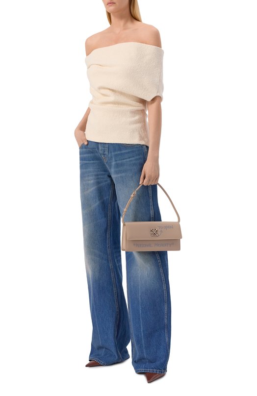 Сумка Jitney 1.0 Quote Off-White 0WNN172S26LEA001 Бежевый  0WNN172S26LEA001 Фото 3