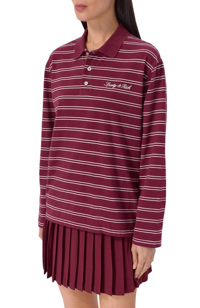 Хлопковое поло SPORTY AND RICH бордового цвета по цене 28600 руб., арт. T012575326RE45, фото 3 Хлопковое поло SPORTY AND RICH, арт. T012575326RE45, фото 3