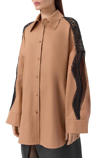 Хлопковая рубашка ХОХЛОМА Х АЛЕНА АХМАДУЛЛИНА бежевого цвета по цене 44700 руб., арт. WTB1321, фото 3 Хлопковая рубашка ХОХЛОМА Х АЛЕНА АХМАДУЛЛИНА, арт. WTB1321, фото 3