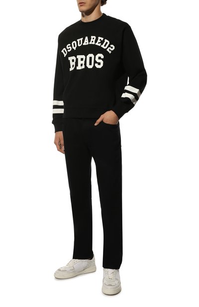 Хлопковый свитшот DSQUARED2 черного цвета по цене 34100 руб., арт. S74GD1053/S23851, фото 2 Хлопковый свитшот DSQUARED2, арт. S74GD1053/S23851, фото 2