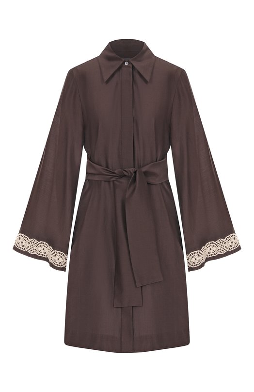 Платье из хлопка и шелка Lorena Antoniazzi R2579AB72A/4573R Коричневый R2579AB72A/4573R