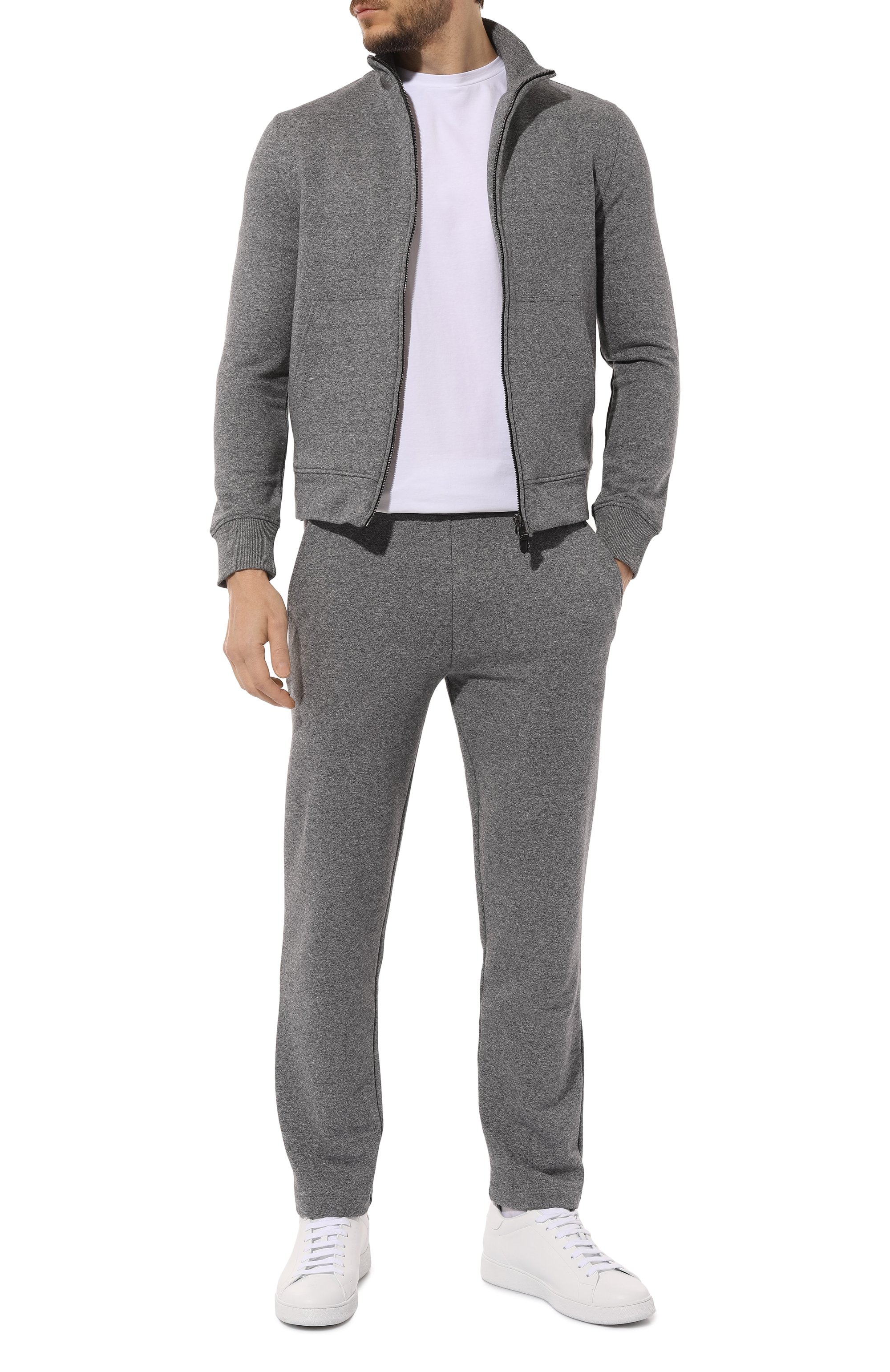 Хлопковые брюки CANALI серого цвета по цене 76200 руб., арт. T0886/MJ02249, фото 2 Хлопковые брюки CANALI, арт. T0886/MJ02249, фото 2