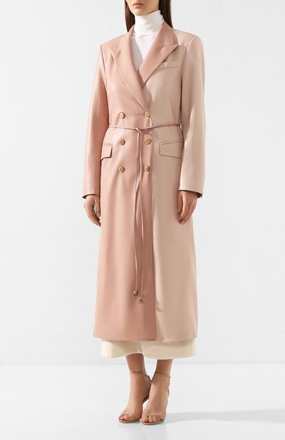 Двубортный плащ NANUSHKA, арт. MANILA_BLUSH PATCHW0RK_VEGAN LEATHER, фото 3