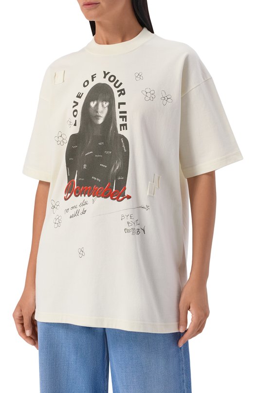 Хлопковая футболка DOMREBEL Y0UR L0VE T-SHIRT Белый  Y0UR L0VE T-SHIRT Фото 3