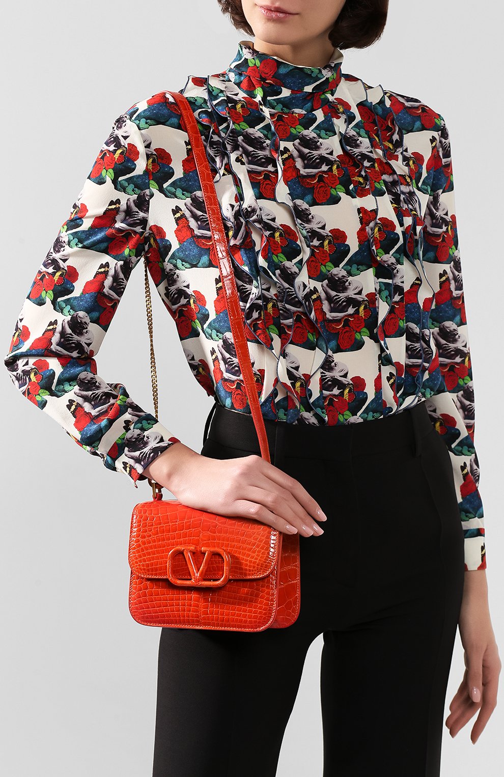 Сумка vsling small из кожи аллигатора VALENTINO, арт. SW0B0F01/XDE/AMIS, фото 6