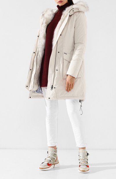 Утепленная парка с меховой отделкой капюшона WOOLRICH, арт. WWCPS2729/CF40, фото 2