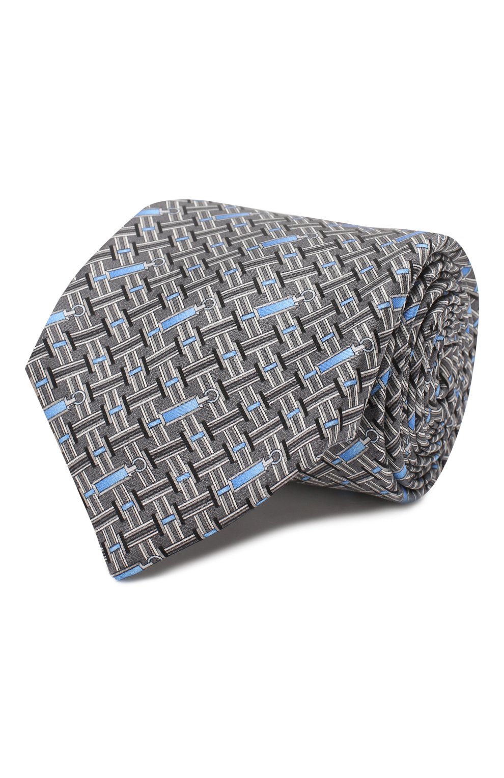 Шелковый галстук ZILLI серого цвета по цене 25800 руб., арт. 50200/TIES, фото 1 Шелковый галстук ZILLI, арт. 50200/TIES, фото 1