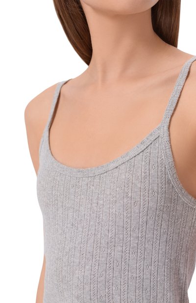 Хлопковый топ SPORTY AND RICH серого цвета по цене 12150 руб., арт. T011076326GY03, фото 5 Хлопковый топ SPORTY AND RICH, арт. T011076326GY03, фото 5