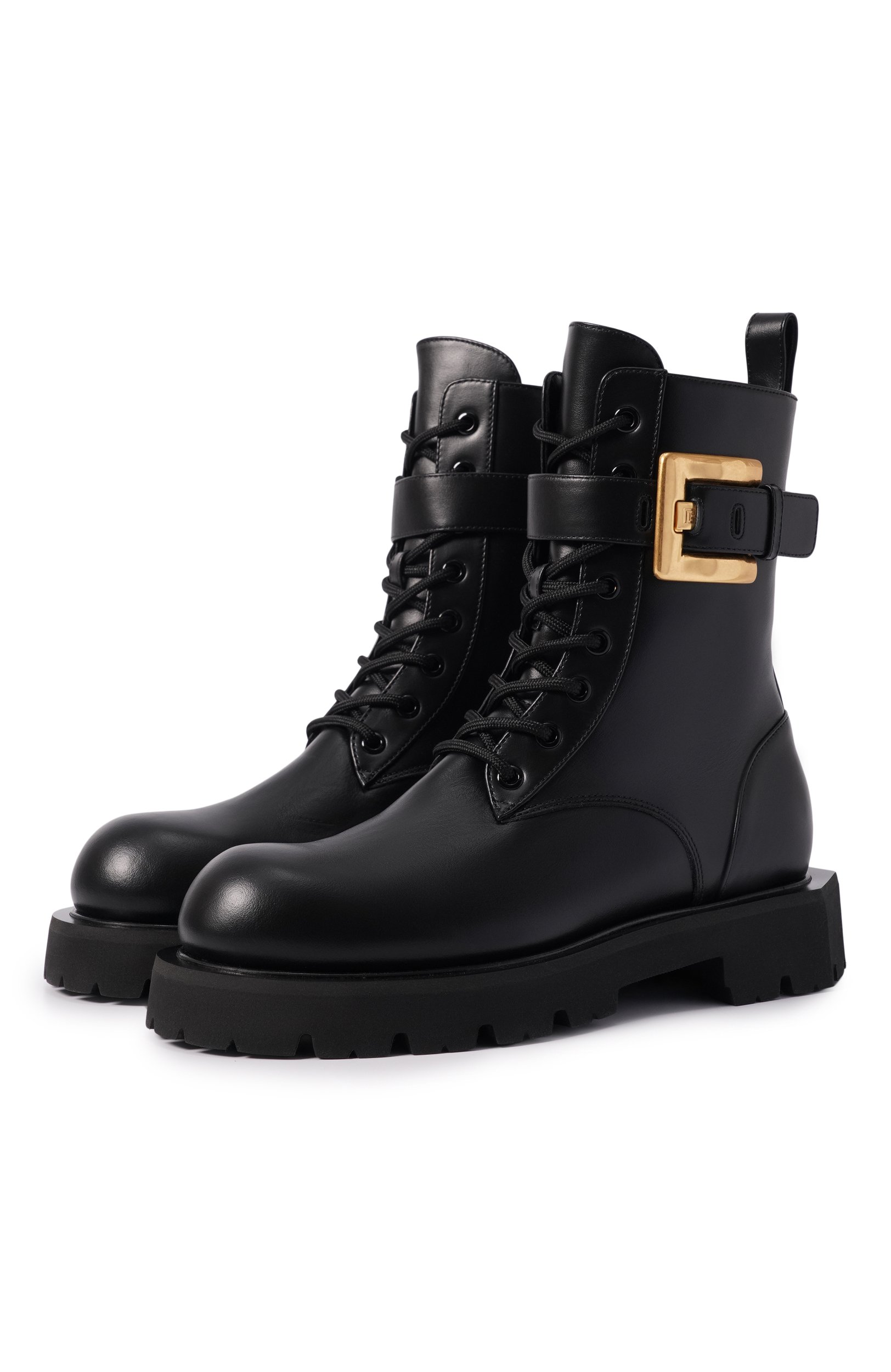 Кожаные ботинки ranger anthem BALMAIN черного цвета по цене 151500 руб., арт. HN1TC292/LVIT, фото 1 Кожаные ботинки ranger anthem BALMAIN, арт. HN1TC292/LVIT, фото 1