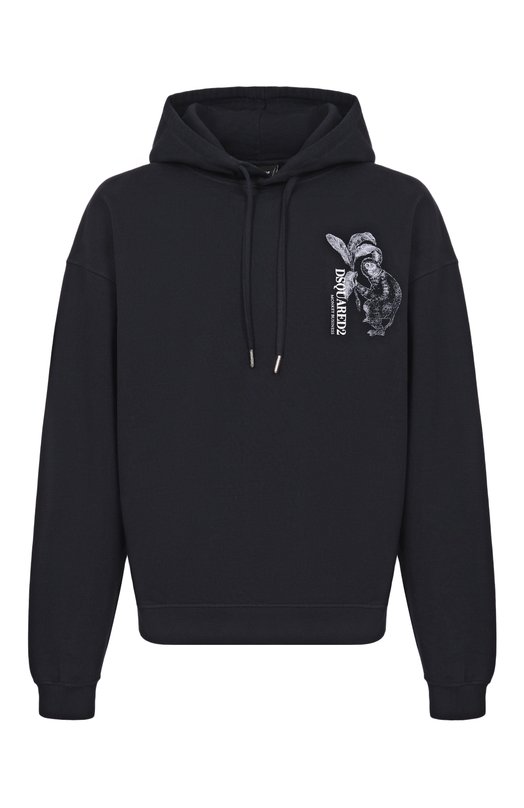 Хлопковое худи Dsquared2 S74GU0947/D25028 Чёрный S74GU0947/D25028