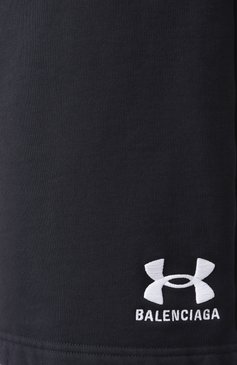Мужские хлопковые шорты balenciaga х under armour BALENCIAGA черного цвета, арт. 795261/TRVB8 | Фото 6 (Длина Шорты М: Ниже колена; Драгоценные камни: Проставлено; Материал сплава: Проставлено; Стили: Спорт-шик; Принт: Без принта; Случай: П�овседневный; Материал внешний: Хлопок)