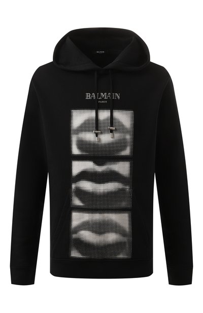 Мужской хлопковое худи BALMAIN, арт. DH0JT047/GE07
