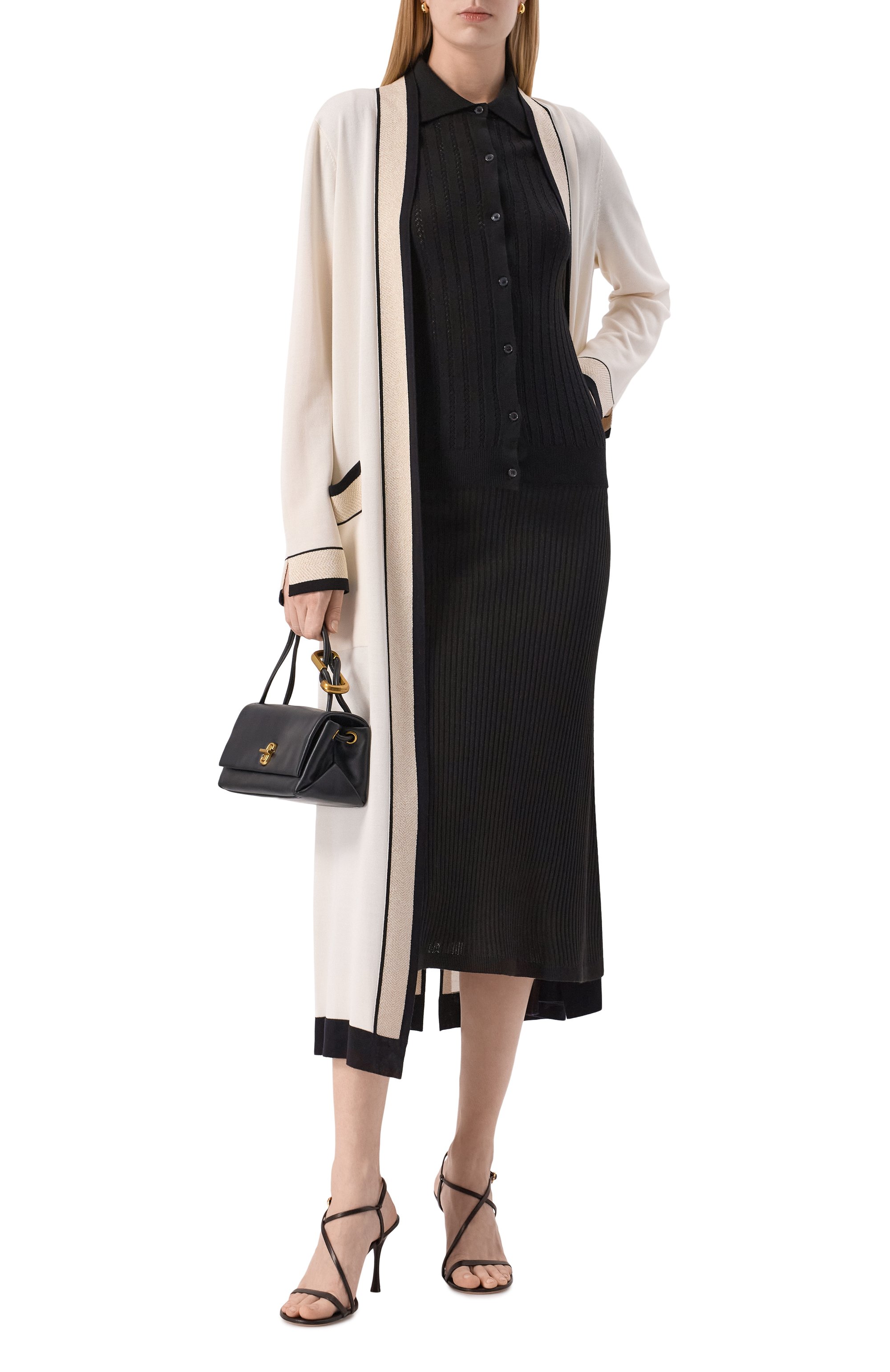 Кардиган из вискозы PIETRO BRUNELLI черного цвета по цене 16800 руб., арт. MEB028/VIB88P, фото 2 Кардиган из вискозы PIETRO BRUNELLI, арт. MEB028/VIB88P, фото 2