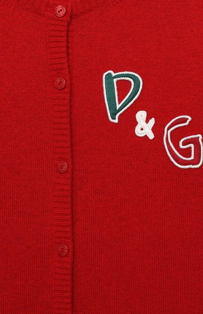 Кашемировый кардиган DOLCE & GABBANA красного цвета по цене 49950 руб., арт. L5KWB2/JAW5B/8-14, фото 3 Кашемировый кардиган DOLCE & GABBANA, арт. L5KWB2/JAW5B/8-14, фото 3