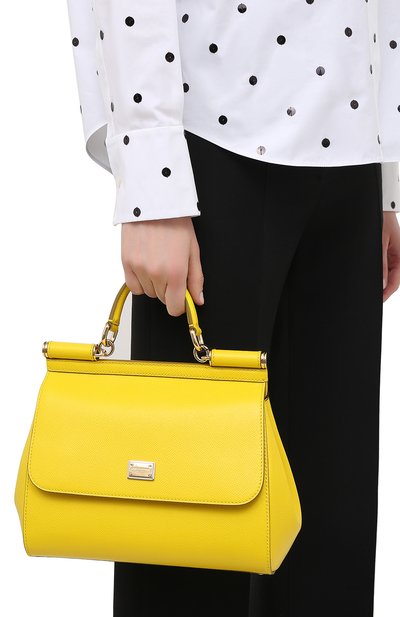 Сумка sicily medium DOLCE & GABBANA желтого цвета по цене 229000 руб., арт. BB6002/A1001, фото 5 Сумка sicily medium DOLCE & GABBANA, арт. BB6002/A1001, фото 5