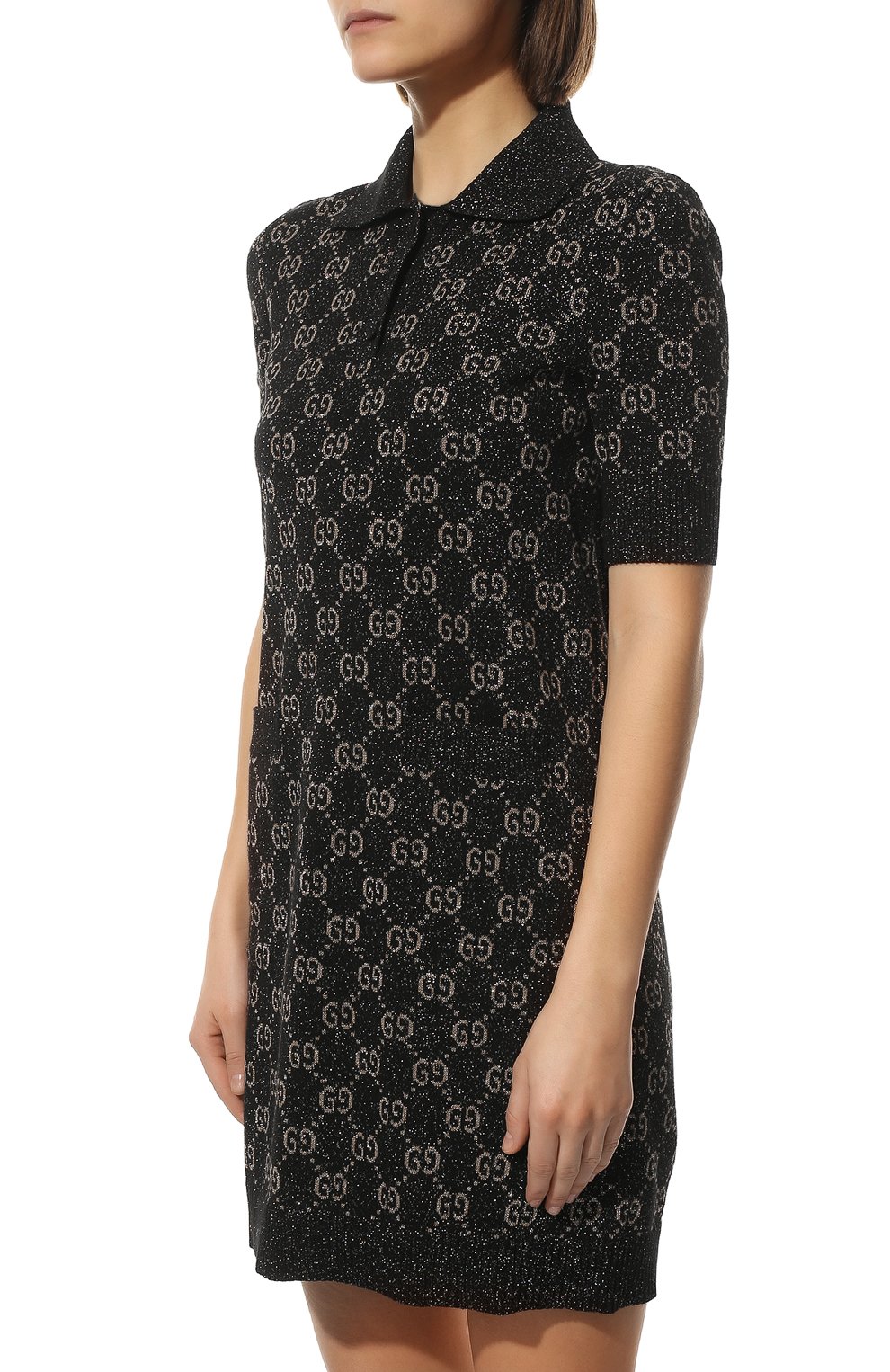 Хлопковое платье GUCCI черного цвета по цене 187200 руб., арт. 678437/XKB54, фото 3 Хлопковое платье GUCCI, арт. 678437/XKB54, фото 3
