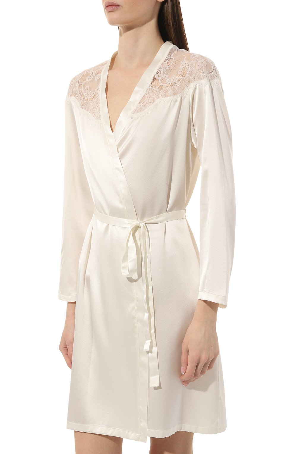 Шелковый халат LISE CHARMEL молочного цвета по цене 54180 руб., арт. ALH2072, фото 3 Шелковый халат LISE CHARMEL, арт. ALH2072, фото 3
