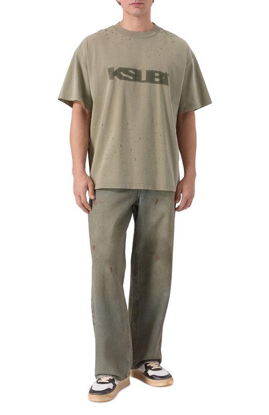 Хлопковая футболка Ksubi MPF25TE009 Хаки  MPF25TE009 Фото 2