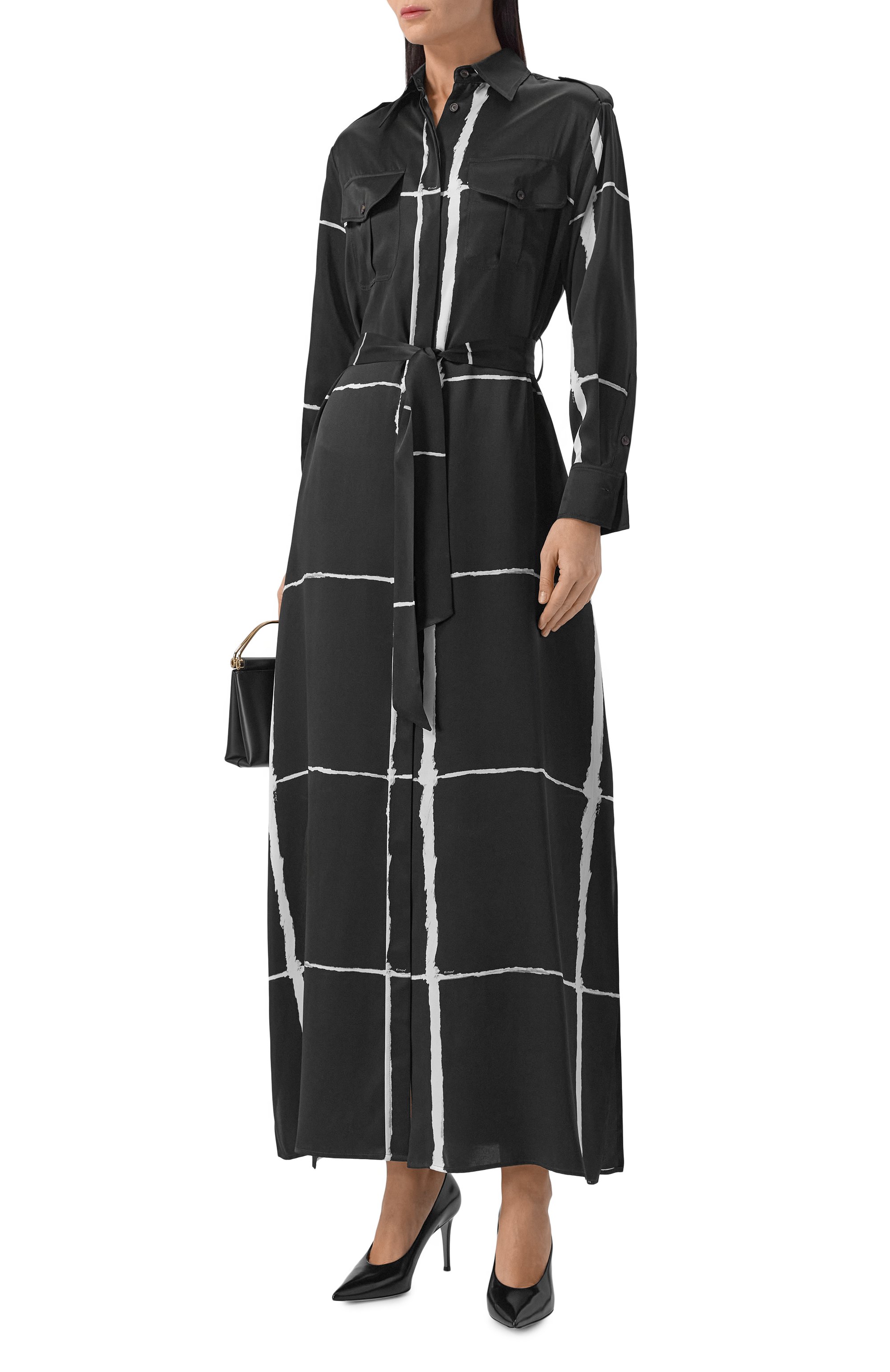 Атласное платье KITON, арт. D47321K0873G06, фото 2