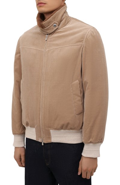 Вельветовый бомбер с подкладкой из овчины BRUNELLO CUCINELLI, арт. MQ4366446, фото 3