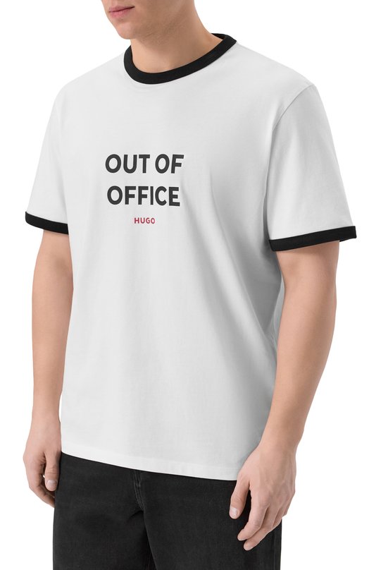 Хлопковая футболка HUGO 50556545 Белый  50556545 Фото 3