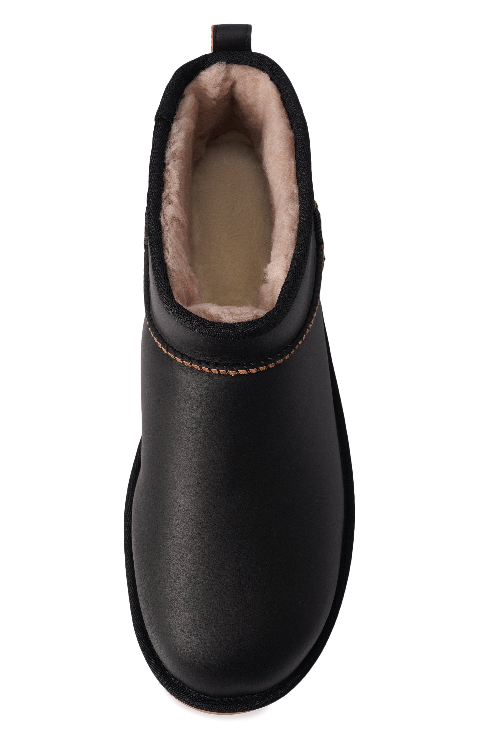 Кожаные угги classic ultra mini contrast UGG черного цвета по цене 26350 руб., арт. 1183372, фото 5 Кожаные угги classic ultra mini contrast UGG, арт. 1183372, фото 5