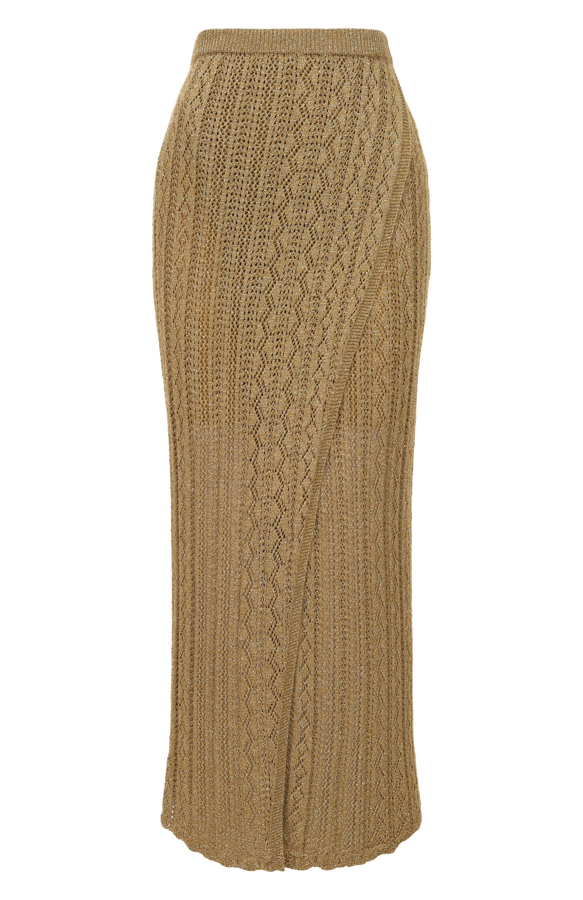 Юбка из вискозы TWINSET золотого цвета по цене 36600 руб., арт. 251TT3192, фото 1 Юбка из вискозы TWINSET, арт. 251TT3192, фото 1