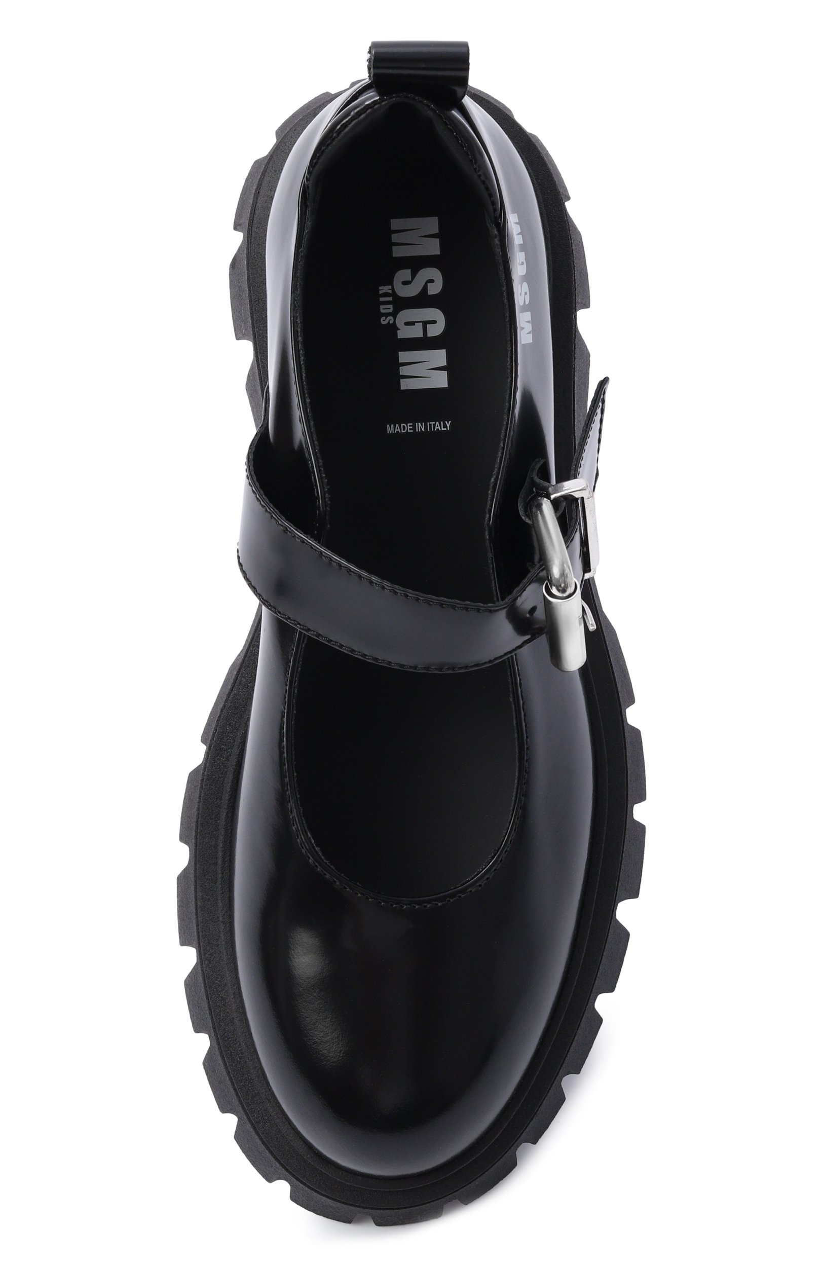 Кожаные туфли MSGM KIDS черного цвета по цене 28200 руб., арт. 84001/VAR1_001, фото 4 Кожаные туфли MSGM KIDS, арт. 84001/VAR1_001, фото 4