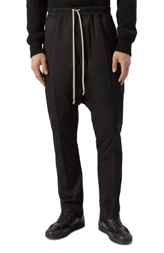 Хлопковые брюки Rick Owens RU02E1380/TE Чёрный  RU02E1380/TE Фото 3