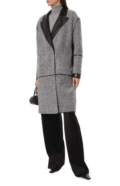 Шерстяное пальто SEVEN LAB черно-белого цвета по цене 43680 руб., арт. SCP.17.120.361, фото 2 Шерстяное пальто SEVEN LAB, арт. SCP.17.120.361, фото 2