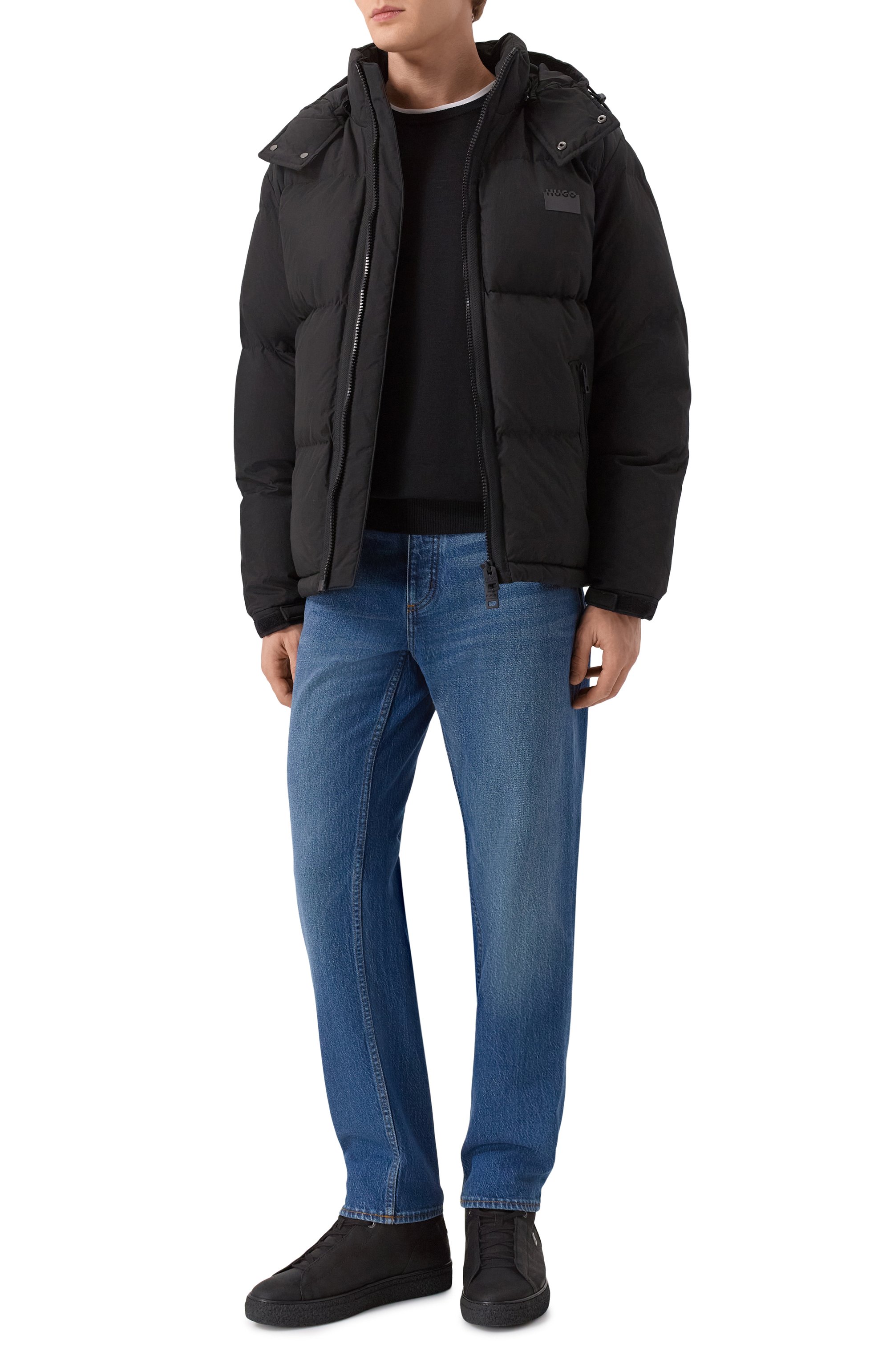 Пуховик HUGO черного цвета по цене 54950 руб., арт. 50549236, фото 2 Пуховик HUGO, арт. 50549236, фото 2