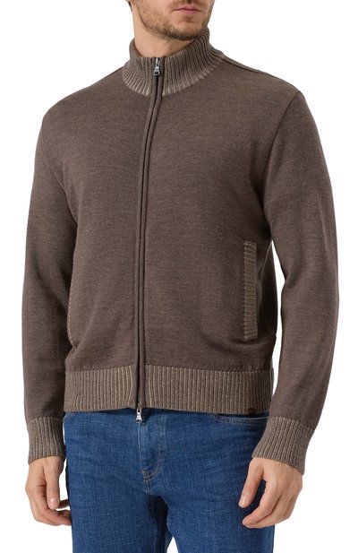 Шерстяной кардиган PAUL&SHARK коричневого цвета по цене 72300 руб., арт. 15311205, фото 3 Шерстяной кардиган PAUL&SHARK, арт. 15311205, фото 3