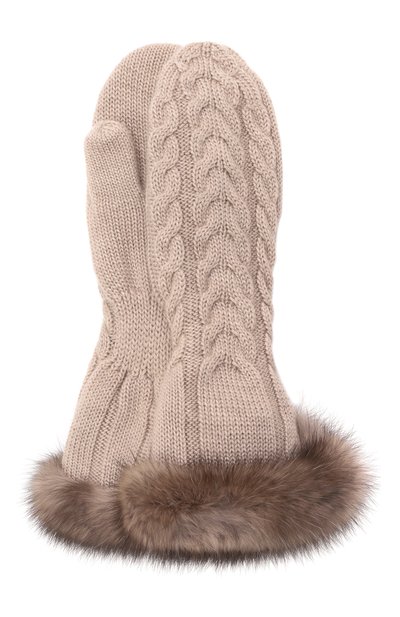 Женские утепленные варежки с отделкой из соболя BLACK SABLE, арт. BS-ACSKV-MG