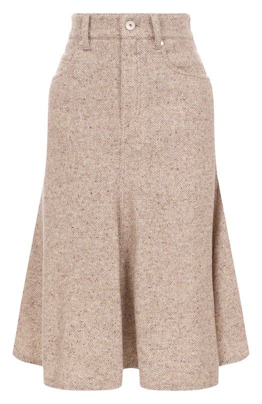 Юбка из шерсти и шелка Brunello Cucinelli MG530G3945 Бежевый MG530G3945
