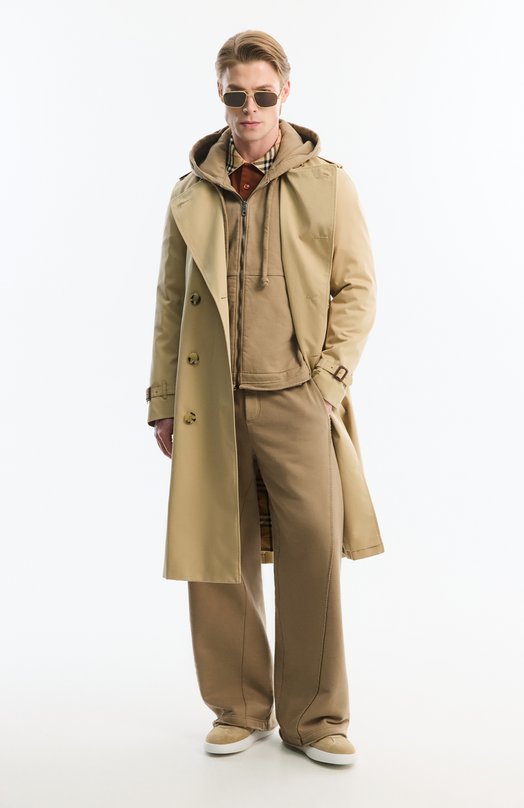 Хлопковый тренч Burberry 8079385 Бежевый  8079385 Фото 8