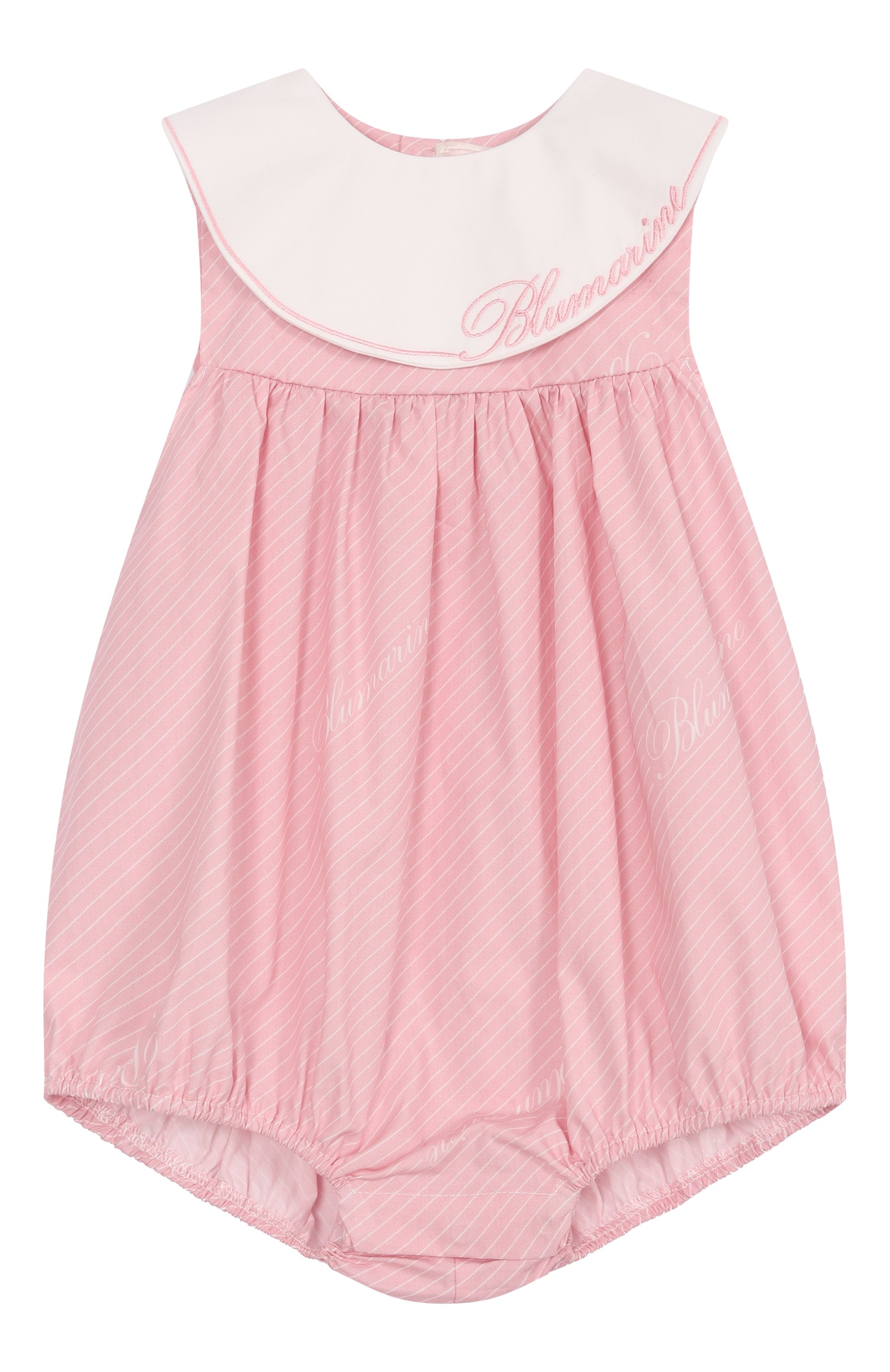 Хлопковый песочник BLUMARINE розового цвета по цене 17550 руб., арт. BNPG001.0.CAB04/12M-24M, фото 1 Хлопковый песочник BLUMARINE, арт. BNPG001.0.CAB04/12M-24M, фото 1