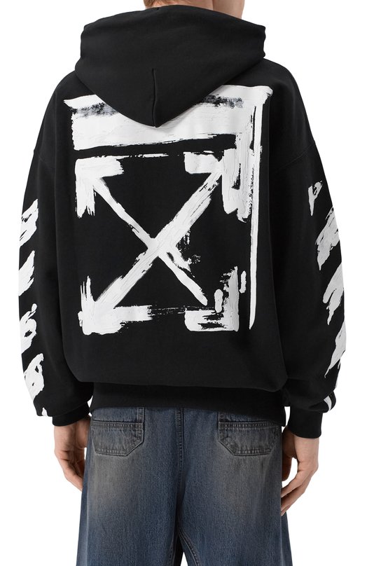 Хлопковое худи Off-White 0MBB085F25FLE00G Чёрный  0MBB085F25FLE00G Фото 4