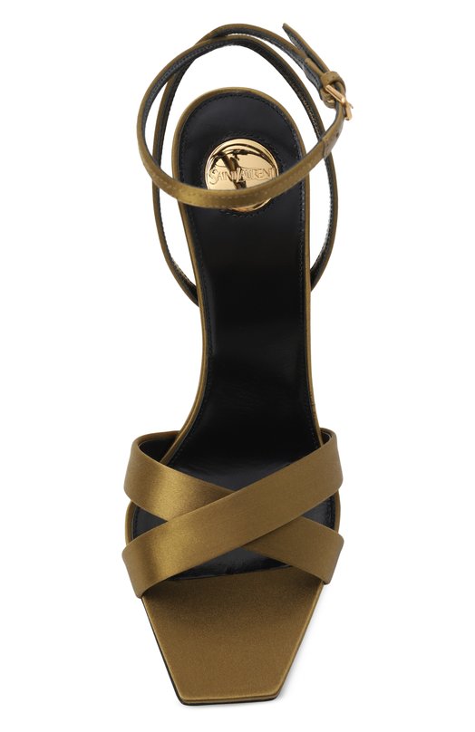 Текстильные босоножки Lydia 100 Saint Laurent 830287/9QNA0 Хаки  830287/9QNA0 Фото 6