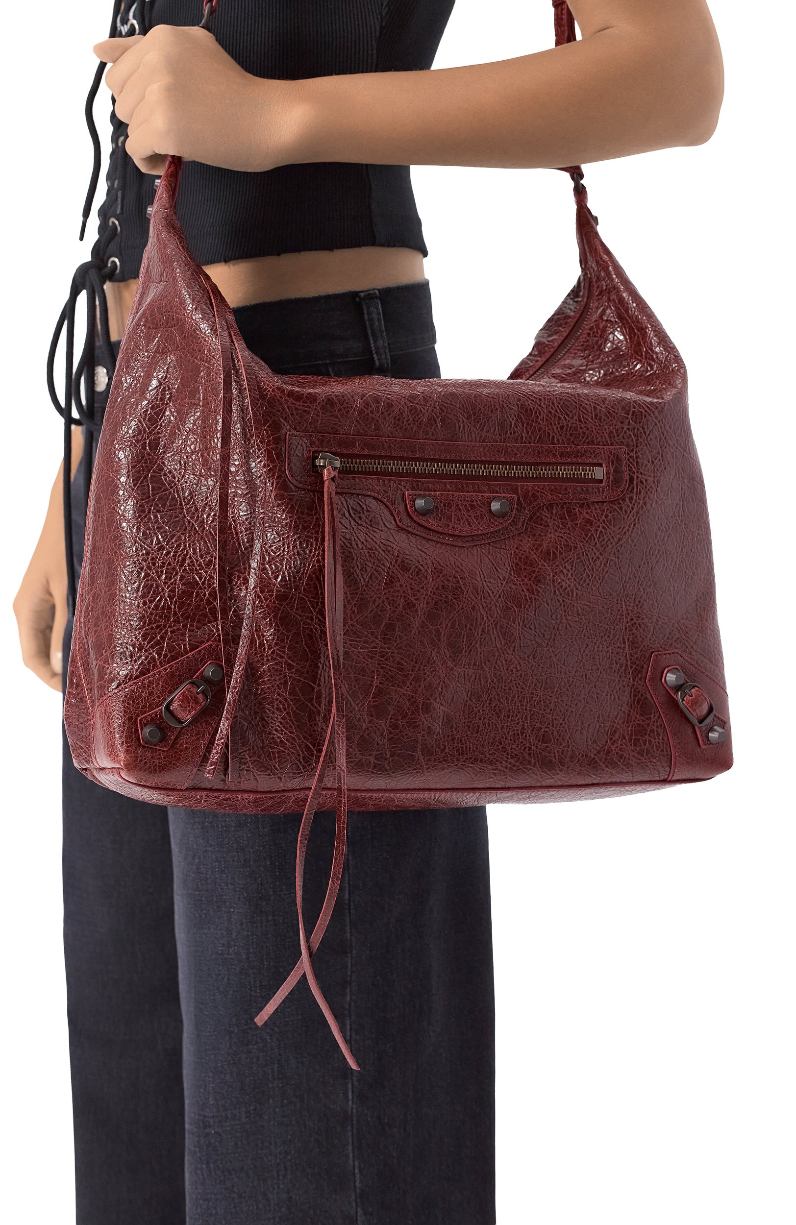 Сумка le city medium BALENCIAGA бордового цвета по цене 324500 руб., арт. 873199/2ABEK, фото 2 Сумка le city medium BALENCIAGA, арт. 873199/2ABEK, фото 2