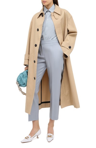 Шерстяные брюки JIL SANDER голубого цвета по цене 93750 руб., арт. JSPR300720-WR201000, фото 2 Шерстяные брюки JIL SANDER, арт. JSPR300720-WR201000, фото 2
