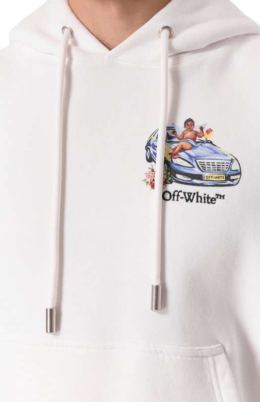 Хлопковое худи Off-White 0MBB085S25FLE005 Белый  0MBB085S25FLE005 Фото 5
