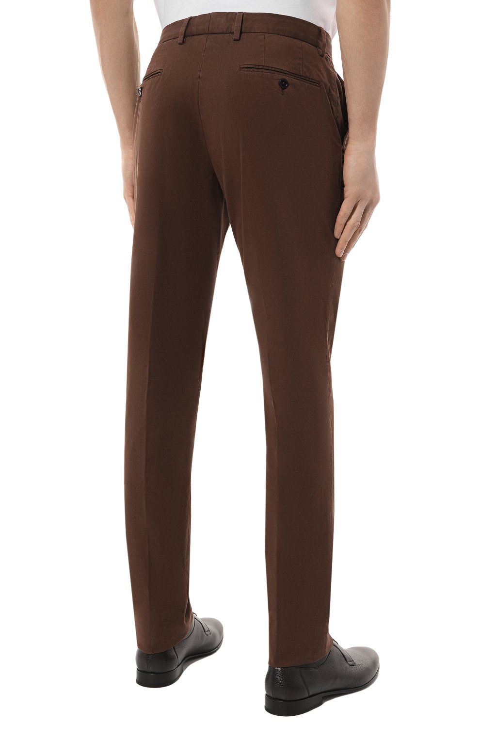 Хлопковые брюки ZEGNA коричневого цвета по цене 64150 руб., арт. UDI17A7/TR00, фото 4 Хлопковые брюки ZEGNA, арт. UDI17A7/TR00, фото 4