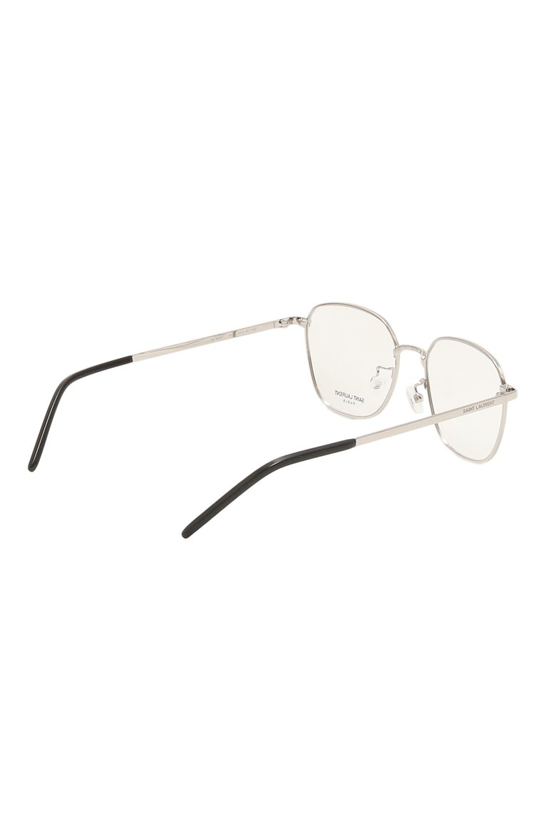 Женские оправа SAINT LAURENT серебряного цвета, арт. SL 646/F 002 | Фото 5 (Региональные ограничения белый список (Axapta Mercury): Не проставлено; Нос: Не проставлено; Кросс-КТ: Оправы-унисекс; Тип очков: Оправа; Материал: Металл; Оптика Гендер: оптика-унисекс; Очки форма: Квадратные)